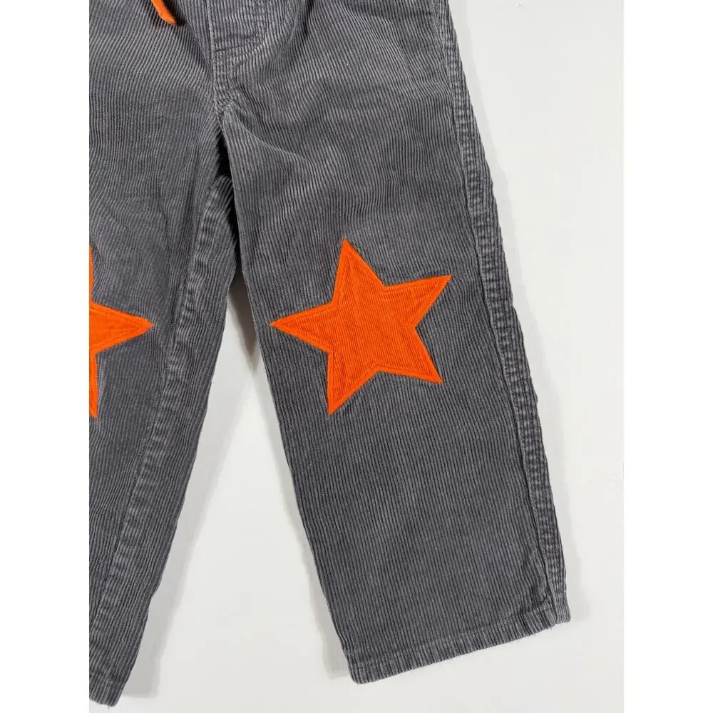 Mini Baby Boden Gray Corduroy Star Knee Pants Orange Size 12–18 Months